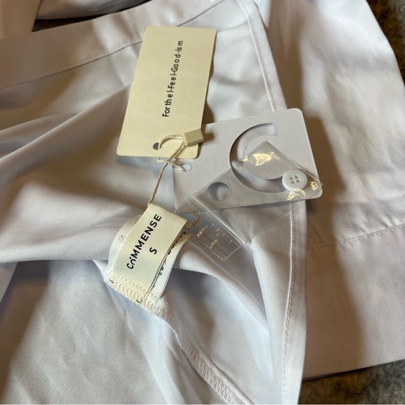 Commense White Semi-Sheer Button Down Tied Long Shirt - Picture 6 of 6